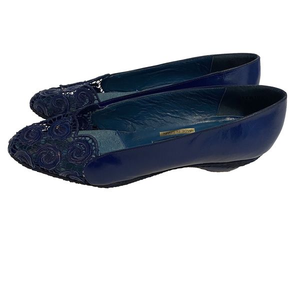 Stuart Weitzman Martinique Wedge Shoes Size 6B Vintage Blue RARE NWT - Picture 4 of 14